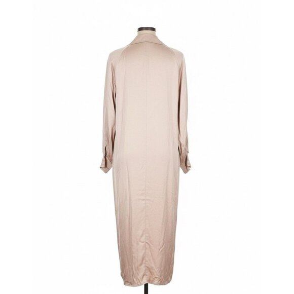 Blanco De Ibiza By Isabel Tavares Made in Italy Slip Dress w Sleeves Collar XL - Picture 2 of 5